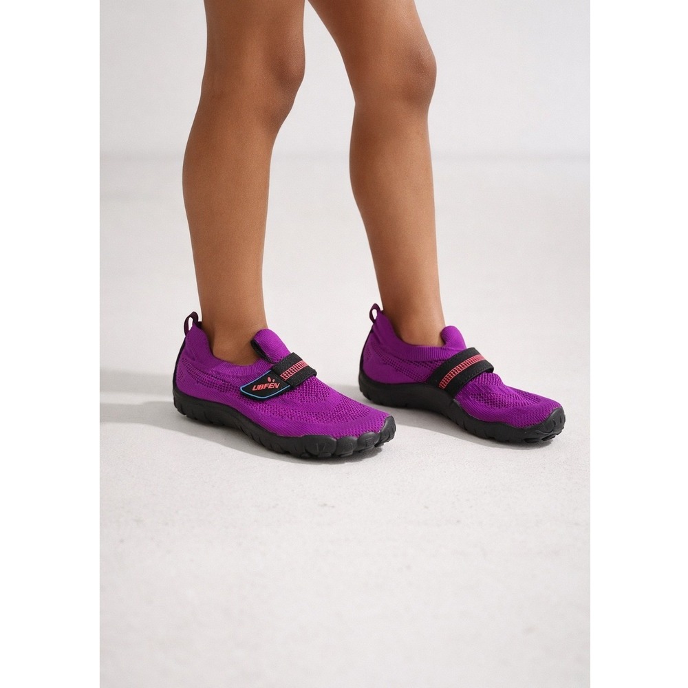 NWOT UBFEN Kids Purple Water Shoes Aqua Socks Size 33 2 Hook Loop Strap Athletic